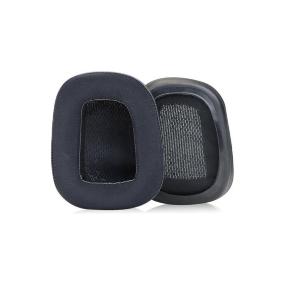 Náhradné Náušníky pre Logitech G633 Artemis, G933 Artemis, Pamäťová pena + Textil + Koža, Čierne, Chladivý Gél, 1 pár