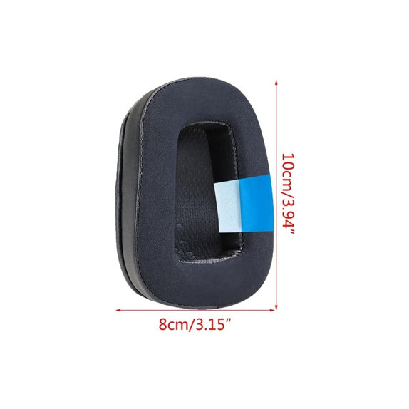 Náhradné Náušníky pre Logitech G633 Artemis, G933 Artemis, Pamäťová pena + Textil + Koža, Čierne, Chladivý Gél, 1 pár