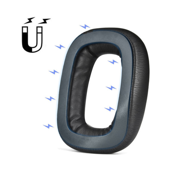 Náhradné Náušníky s Magnetom pre Logitech Astro A30, Pamäťová pena + PU Koža, Čierne, 1 pár