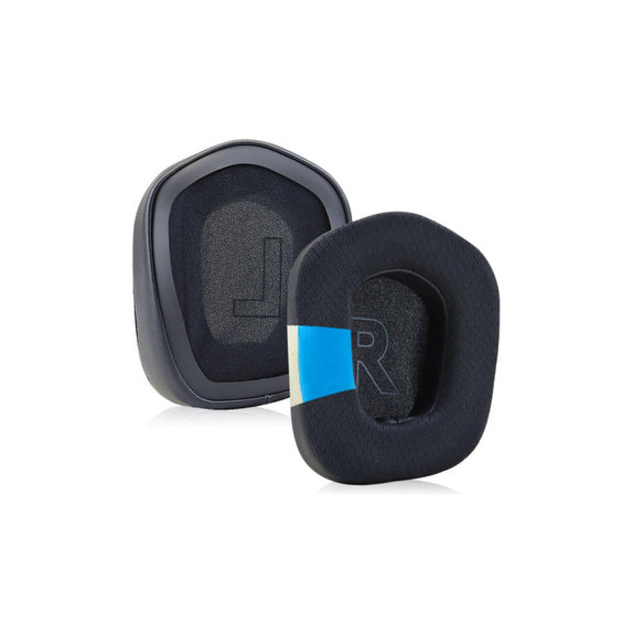 Náhradné Náušníky pre Logitech G733, Pamäťová pena + Textil + Koža, Čierne, Chladivý Gél, 1 pár