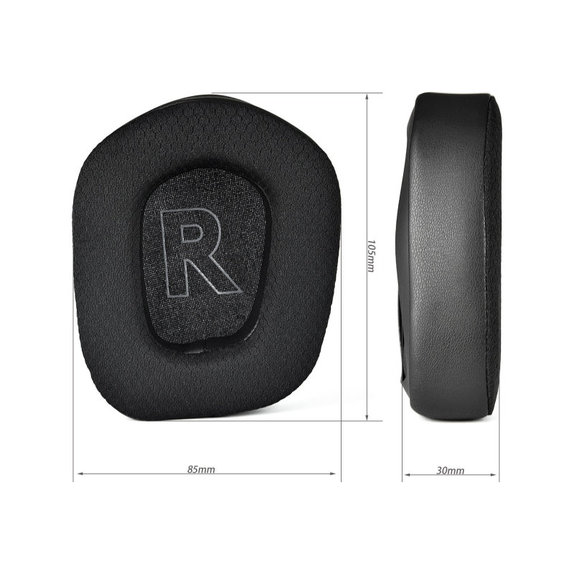 Náhradné Náušníky pre Logitech G733, Pamäťová pena + Textil + Koža, Čierne, Chladivý Gél, 1 pár