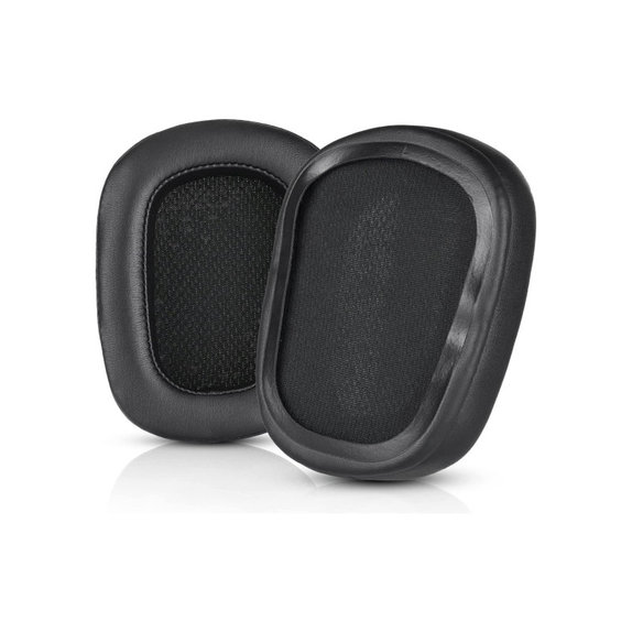 Náhradné Náušníky pre Logitech G633 Artemis, G933 Artemis, Pamäťová pena + Koža, Čierne, 1 pár