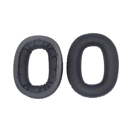 Náhradné Náušníky pre Marshall Monitor II, Pamäťová pena + PU Koža, Čierne, 1 pár