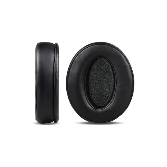 Náhradné Náušníky pre Sennheiser HD4.50, HD450, Pamäťová pena + Koža, Čierne, 1 pár