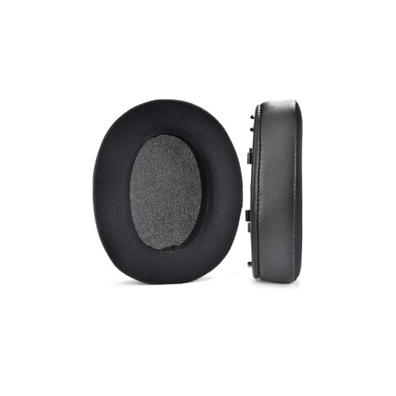Náhradné Náušníky pre Sony WH-XB910N, Pamäťová pena + Textil + Koža, Čierne, Chladivý Gél, 1 pár