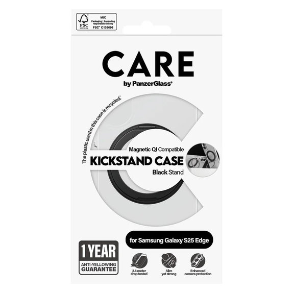 Puzdro Kickstand pre Samsung Galaxy S25 Edge, Čierna, PanzerGlass