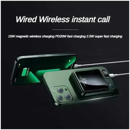 FixPremium - MagSafe PowerBank 5000mAh s LED Displejom, čierna