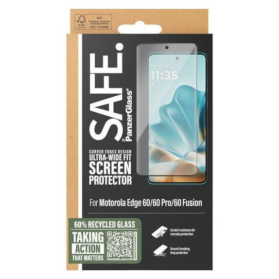 Tvrdené sklo UWF pre Motorola Edge 60/60 Pro/60 Fusion, Čierna, SAFE by PanzerGlass