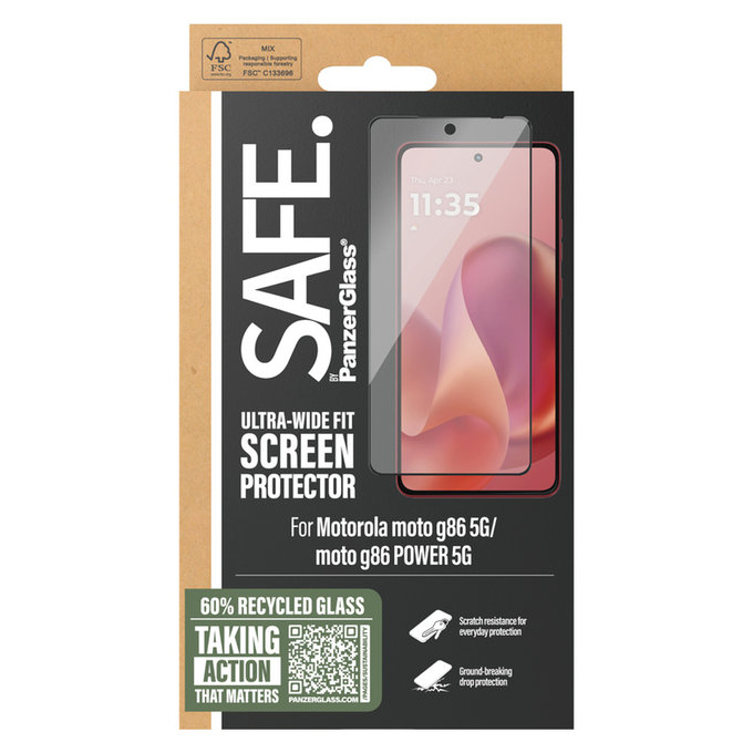 Tvrdené sklo UWF pre Motorola Moto G86 Power, Čierna, SAFE by PanzerGlass