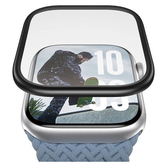 Tvrdené sklo UWF METALLIC pre Apple Watch 11/10 42 mm, Čierna, PanzerGlass