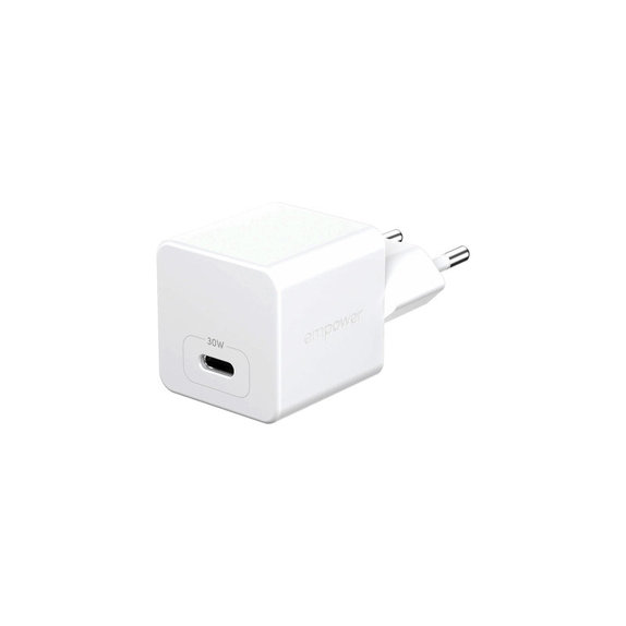 Cestovný adaptér Grand Prix USB-C, GaN, 30 W PD, striebornobiela, empower