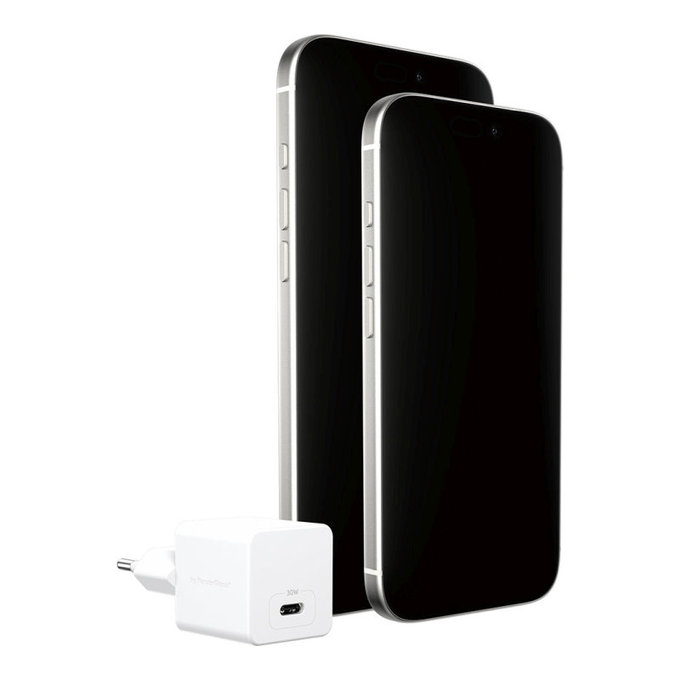 Cestovný adaptér Grand Prix USB-C, GaN, 30 W PD, striebornobiela, empower