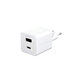 Cestovný adaptér Grand Prix USB-C/USB-A, GaN, 35 W PD, striebornobiela, empower