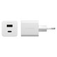 Cestovný adaptér Grand Prix USB-C/USB-A, GaN, 35 W PD, striebornobiela, empower