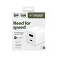 Cestovný adaptér Grand Prix USB-C/USB-A, GaN, 35 W PD, striebornobiela, empower