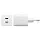 Cestovný adaptér Grand Prix 2x USB-C, GaN, 45 W PD, Striebornobiela, empower