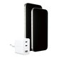 Cestovný adaptér Grand Prix 2x USB-C/USB-A, GaN, 70 W PD, Striebornobiela, empower