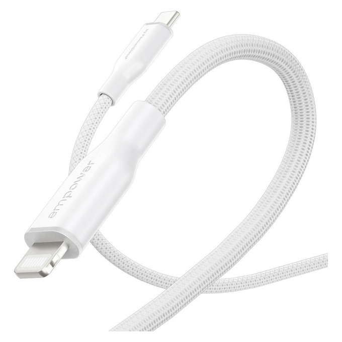 Kábel USB-C/Lightning, 60 W, Racing, 1,2 m, Striebornobiela, empower