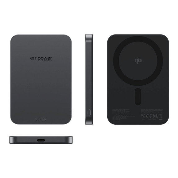 Bezdrôtová PowerBank 5000 mAh 20 W, kompatibilná s MagSafe, Qi2/USB-C, Vesmírna čierna, empower