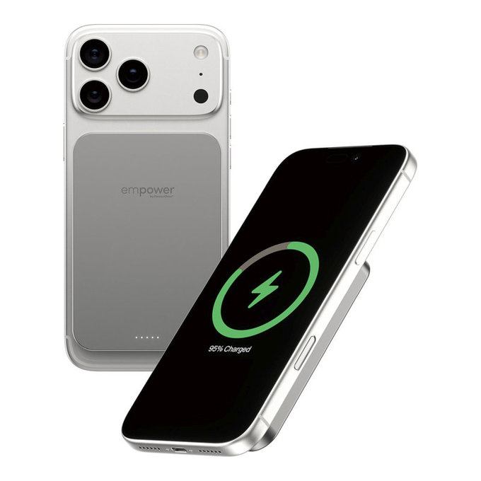 Bezdrôtová PowerBank 5000 mAh 20 W, kompatibilná s MagSafe, Qi2/USB-C, Titán, empower