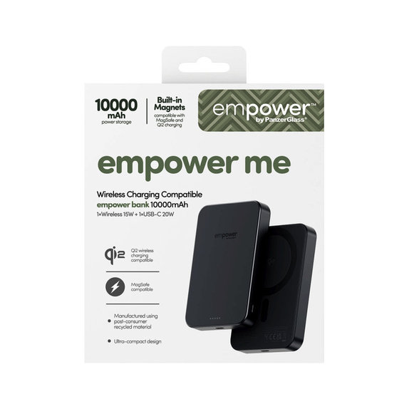 Bezdrôtová PowerBank 10000 mAh 20 W, kompatibilná s MagSafe, Qi2/USB-C, Vesmírna čierna, empower