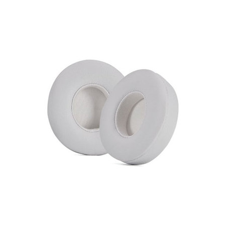 Náhradné Náušníky pre Beats Solo 4, Pamäťová pena + PU Koža, Biele, 1 pár