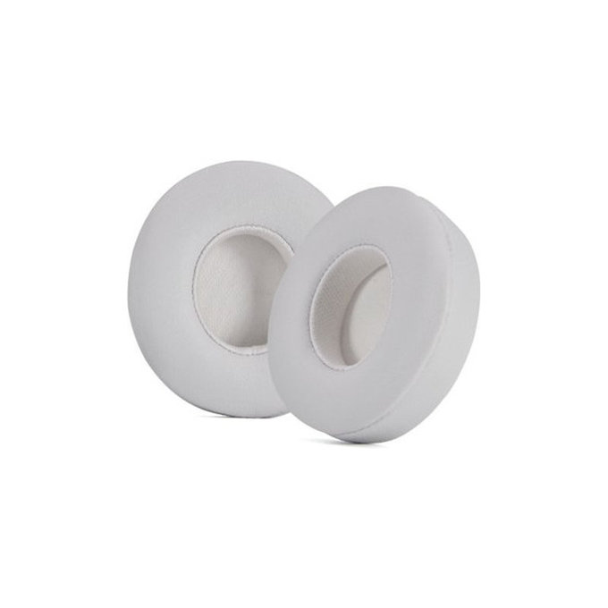 Náhradné Náušníky pre Beats Solo 4, Pamäťová pena + PU Koža, Biele, 1 pár