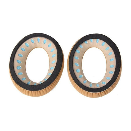 Náhradné Náušníky pre Bose QuietComfort 2, 15, 25 a 35, Pamäťová pena + PU Koža, Khaki, 1 pár