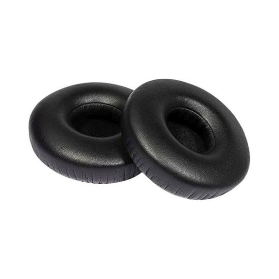 Náhradné Náušníky pre Jabra Revo, Pamäťová pena + PU Koža, Čierne, 1 pár