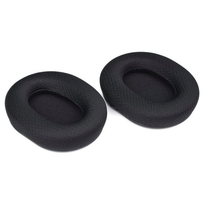 Náhradné Náušníky pre Razer Blackshark V2, V2X, V2 Pro, V2 SE, Pamäťová pena + Textil, Čierne, 1 pár