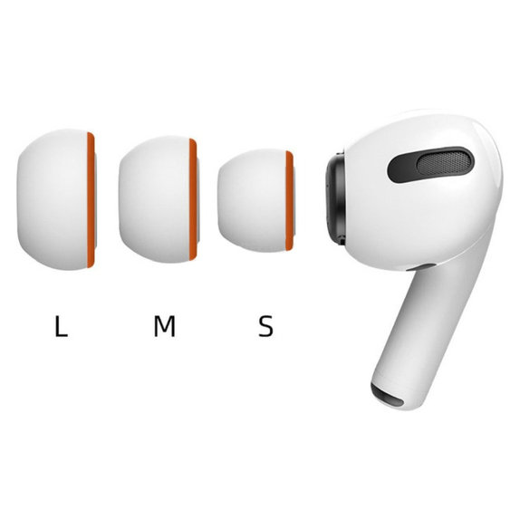 Náhradné silikonové štuple pre Apple AirPods 1, 2 Pro, M, Pamäťová pena, Biele