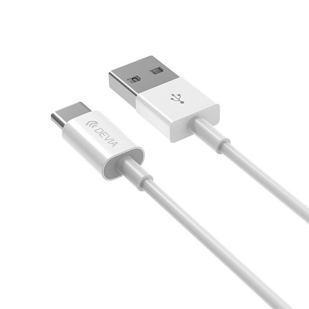 USB / USB-C kábel Smart, 2.1A, 2m, biela, Devia
