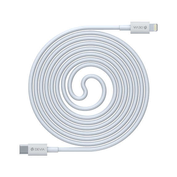 Lightning / USB-C kábel Smart, PD 20W, 1m, biela, Devia