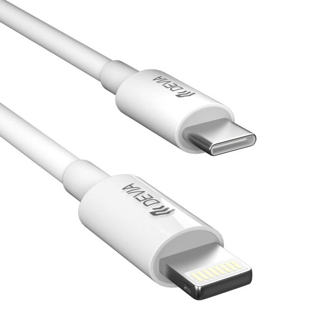 Lightning / USB-C kábel Smart, PD 27W, 2m, biela, Devia