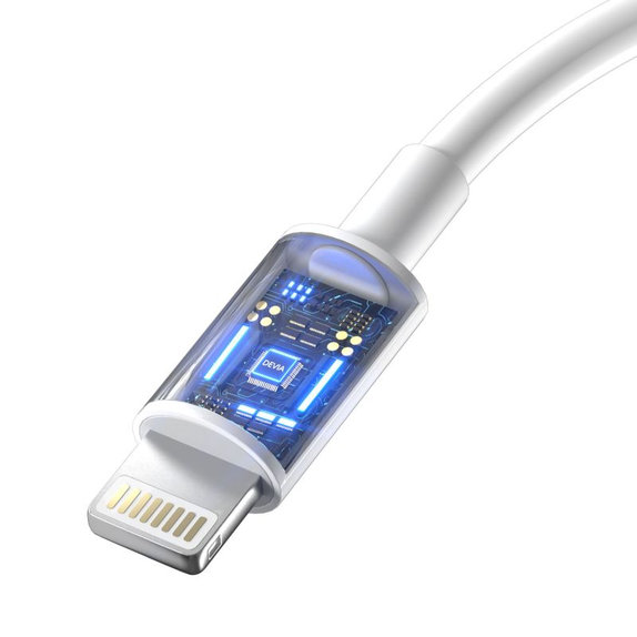 Lightning / USB-C kábel Smart, PD 27W, 2m, biela, Devia