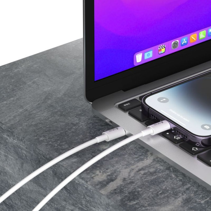 Lightning / USB-C kábel Smart, PD 27W, 2m, biela, Devia