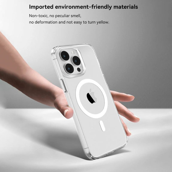 Puzdro Elemental s MagSafe pre iPhone 15, transparentná, Devia