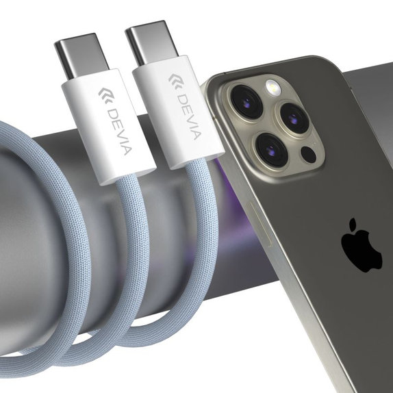 USB-C / USB-C kábel Smart, PD 60W, 1m, biela, Devia