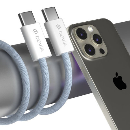 USB-C / USB-C kábel Smart, PD 60W, 1m, biela, Devia