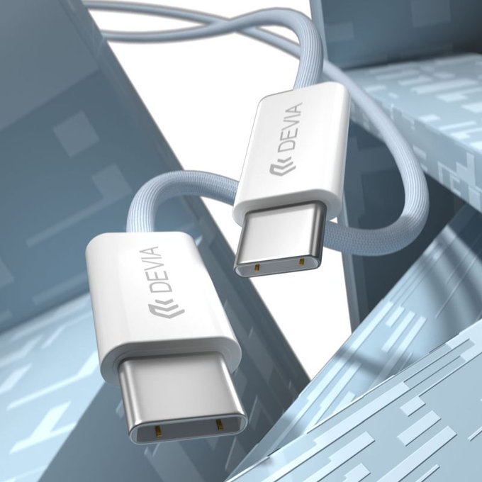 USB-C / USB-C kábel Smart, PD 60W, 1m, biela, Devia