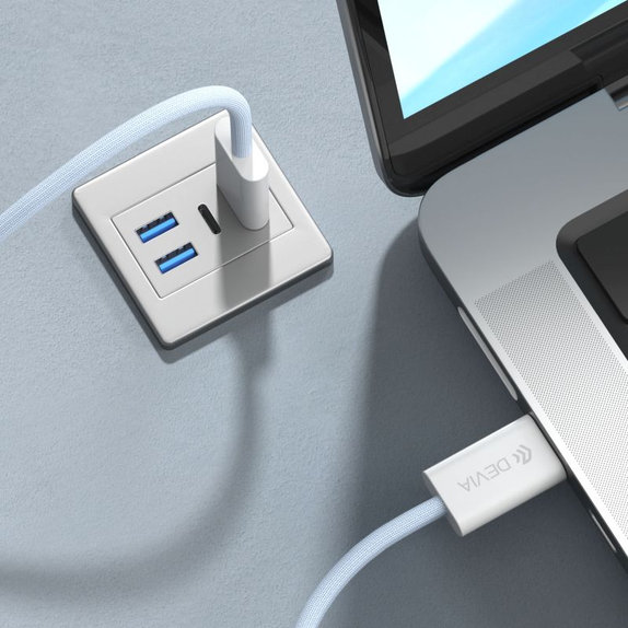 USB-C / USB-C kábel Smart, PD 60W, 1m, biela, Devia