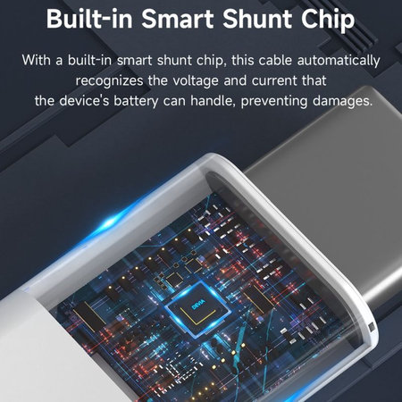 USB-C / USB-C kábel Smart, PD 60W, 1m, biela, Devia