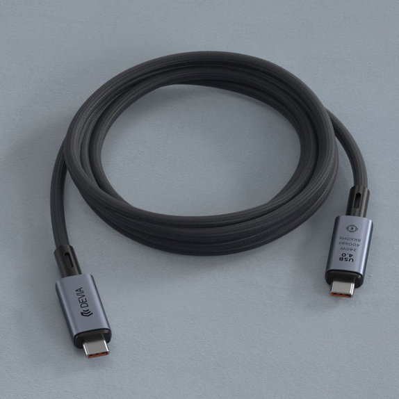 USB-C / USB-C kábel Extreme Speed, 240W, 8K 60Hz, 1m, čierna, Devia