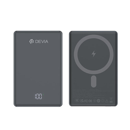 MagSafe PowerBank Extreme Speed Mini s displejom, PD 20W, 5000mAh, Space Grey, Devia