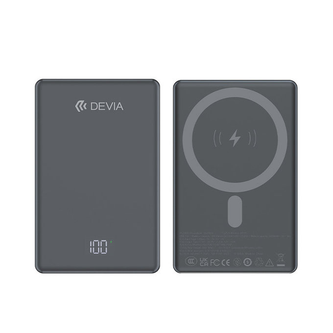 MagSafe PowerBank Extreme Speed Mini s displejom, PD 20W, 10000mAh, Space Grey, Devia