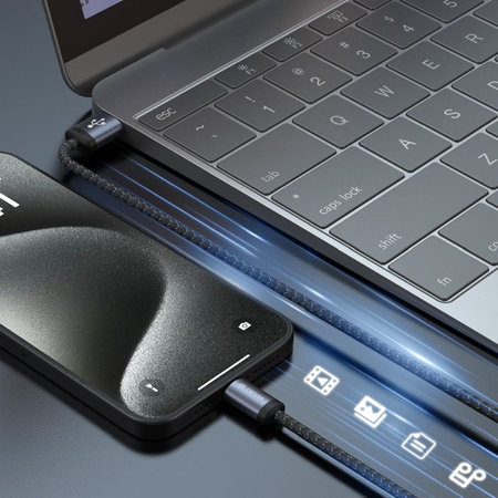 USB / USB-C kábel Gracious, 2.1A, 2m, čierna, Devia