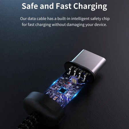 USB / USB-C kábel Gracious, 2.1A, 2m, čierna, Devia