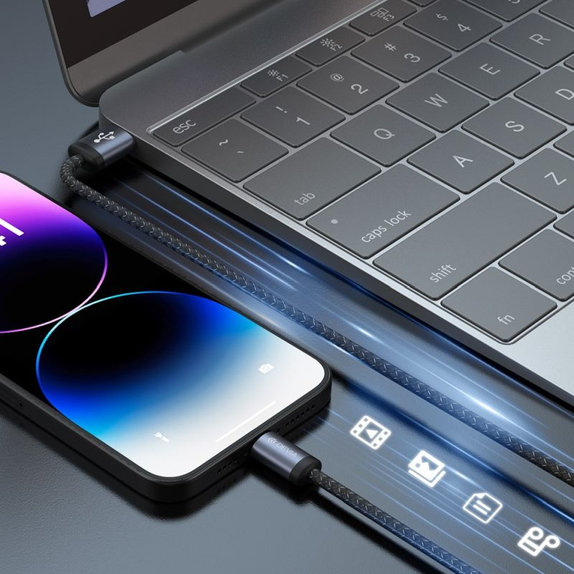 Lightning / USB kábel Gracious, 2,4A, 1m, čierna, Devia