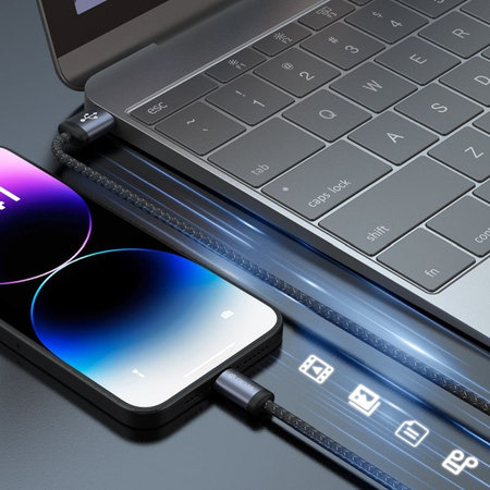 Lightning / USB kábel Gracious, 2,4A, 1m, čierna, Devia