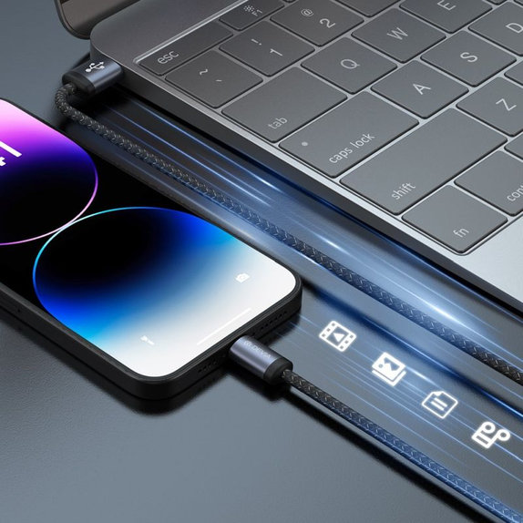 Lightning / USB kábel Gracious, 2,4A, 2m, čierna, Devia